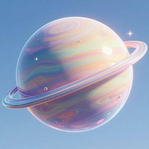 Pearlescent Neptune 3D Render