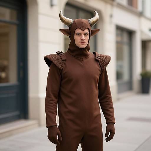 Man in Horned Brown Costume