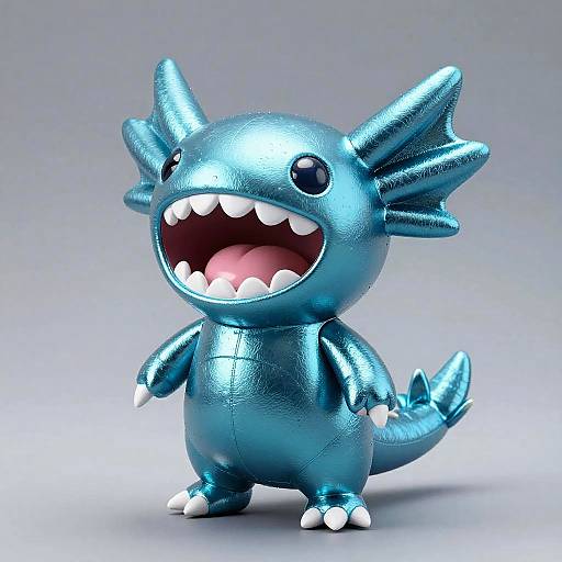 Shiny Metallic Cyan Axolotl Plushie