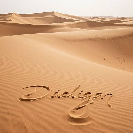 Photograph of golden sand dunes with 