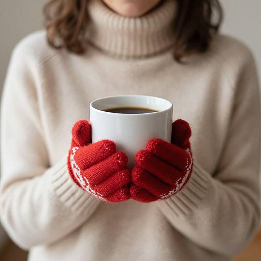 Cozy Woman with Warm Coffee