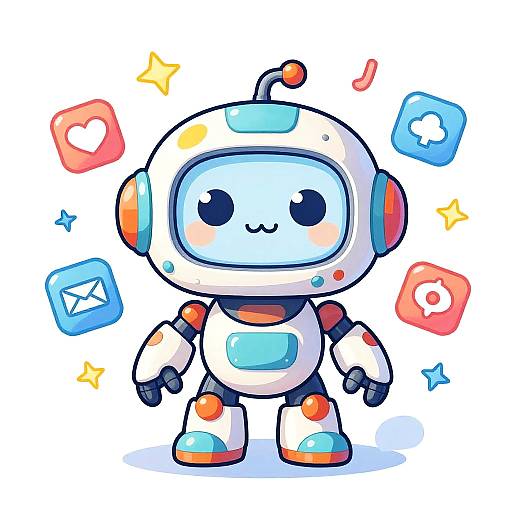 Whimsical Futuristic Cartoon Robot