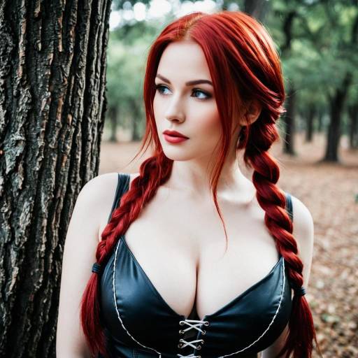 Female Shanks Cosplay with Red Braided Hair