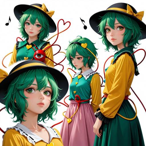 Komeiji Satori Portrait with Musical Elements
