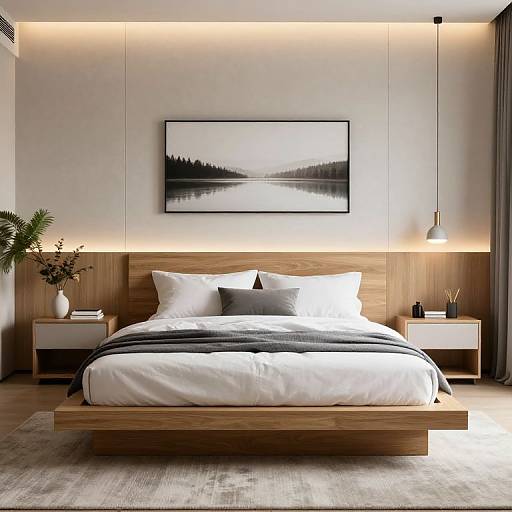 Minimalist Modern Wooden Platform Bedroom
