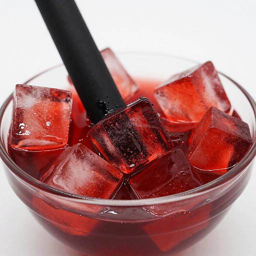 Vivid Red Ice with Black Object