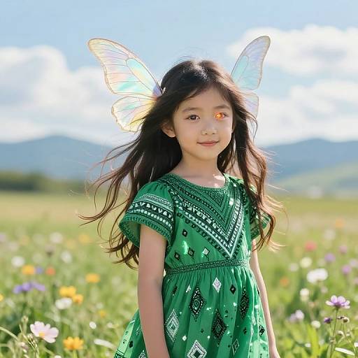 Mystical Fairy in Sunlit Meadow