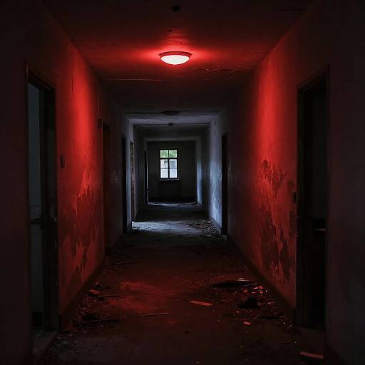 Red Liminal Urban Hallway Ambiance