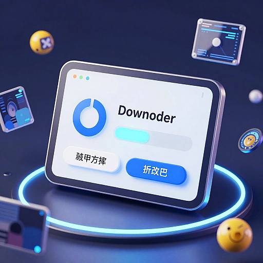 Futuristic Digital Downloader Concept