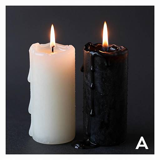Melting Candles in Dark Atmosphere