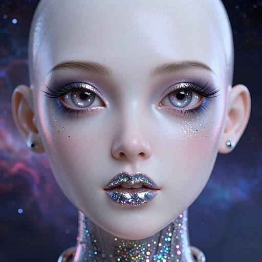Ultra-Realistic Futuristic Porcelain Woman