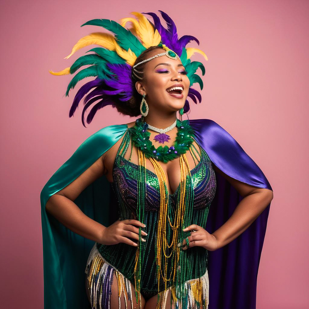 Vibrant Mardi Gras Celebration Portrait