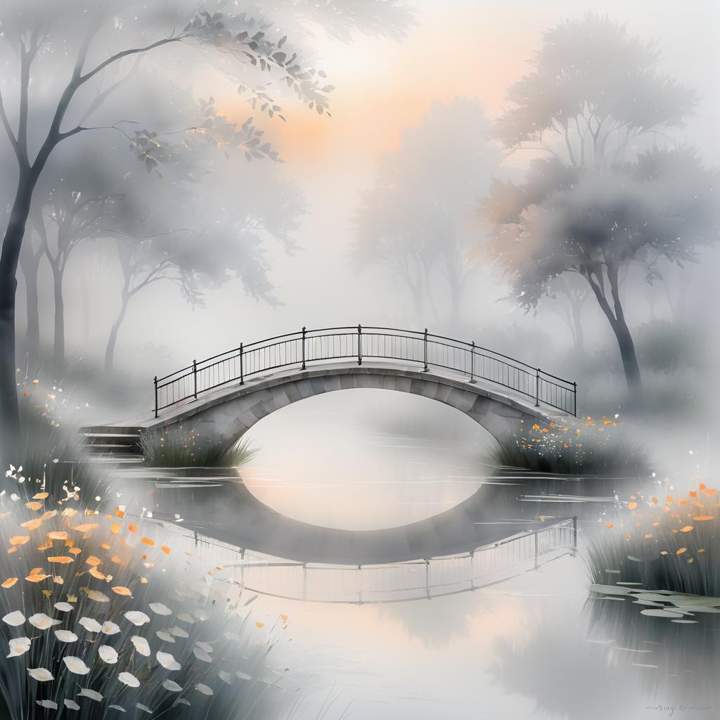 Ethereal Bridge in Serene Fog