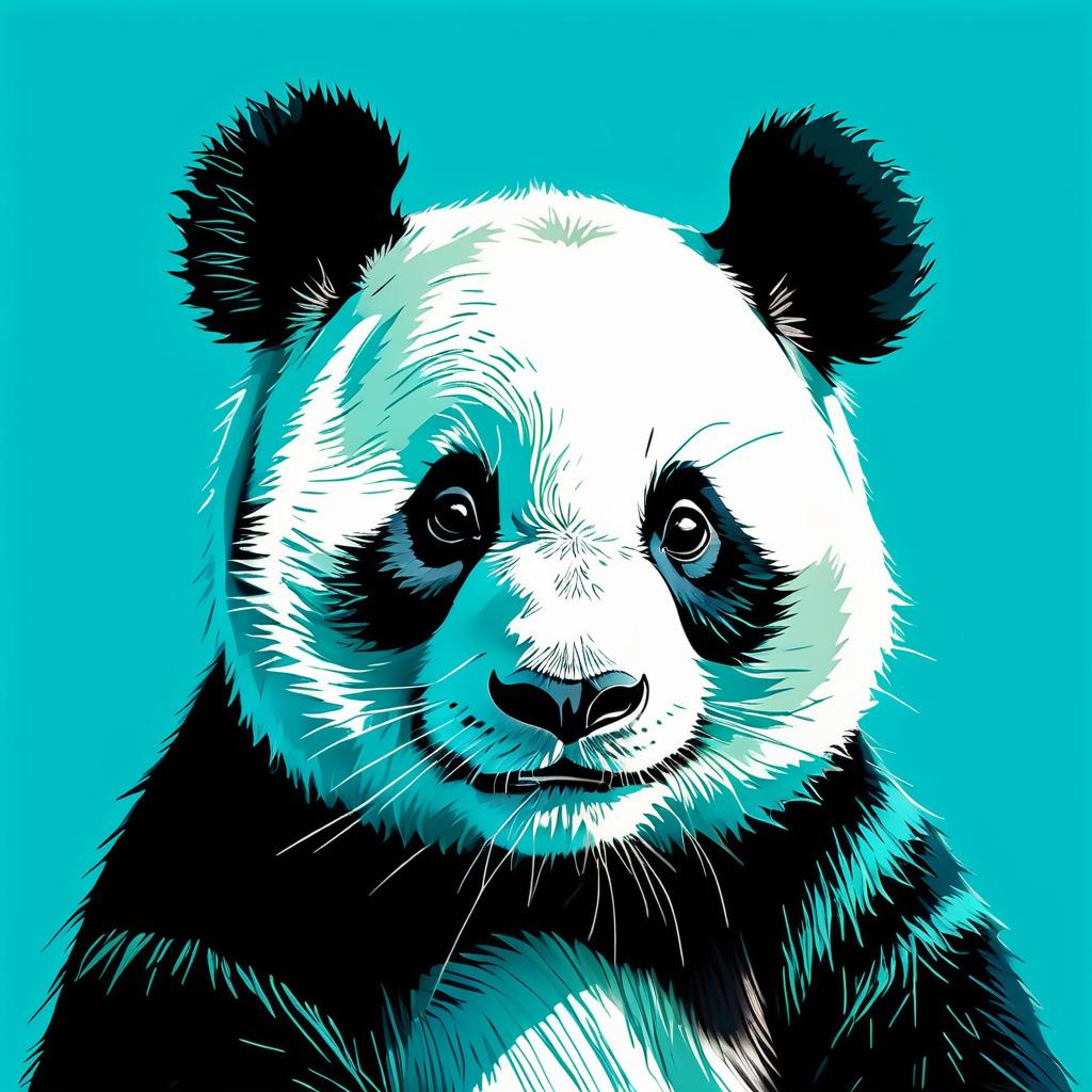 Whimsical Tim Burton Panda Portrait