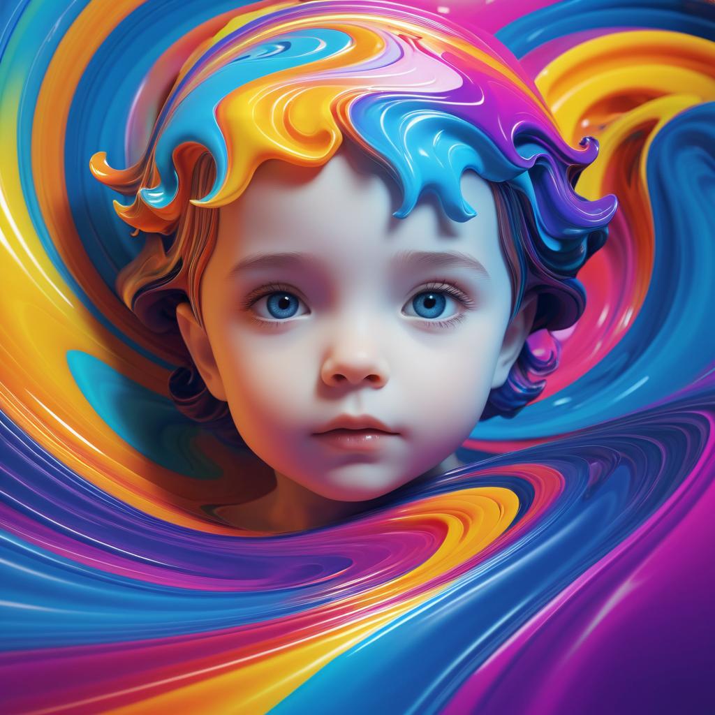 Whimsical 3D Child’s Head Design