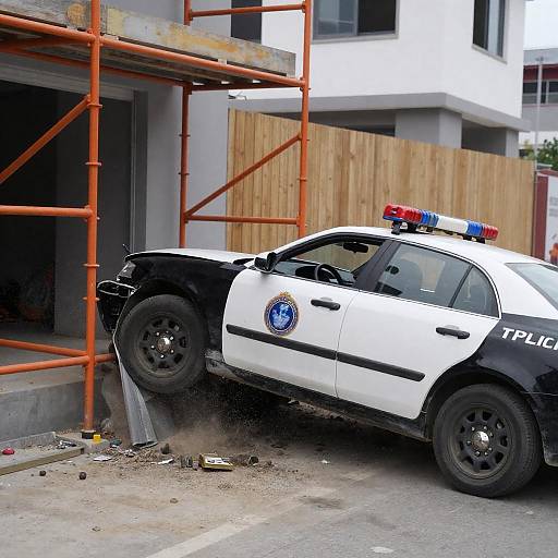 Dramatic Crash of Police Car at Site