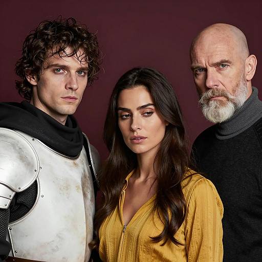 Three Distinctive Adults with Intense Expressions