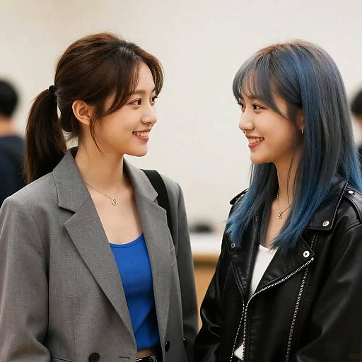 Cheerful Moment Between Two Friends