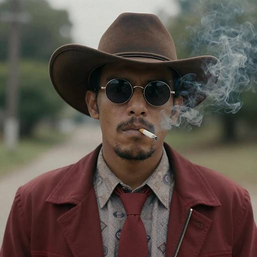 Stylish Cowboy with Cigarette Portrait