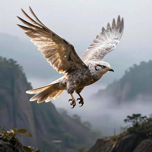 Half-Human Half-Bird in Flight