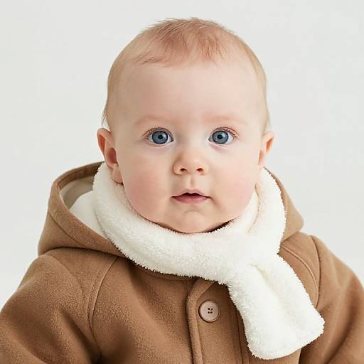 Blue-Eyed Baby in Winter Outfit