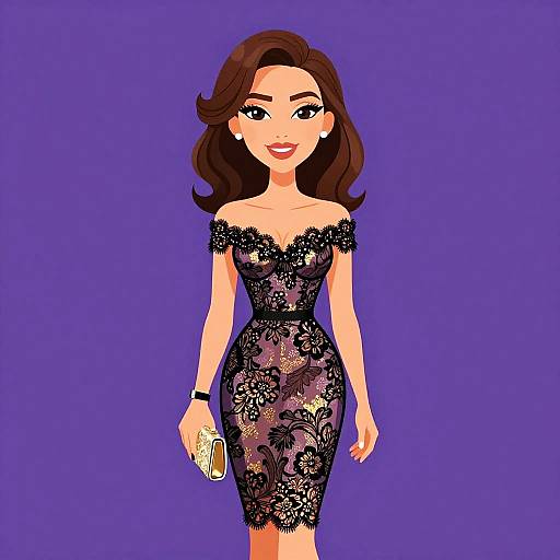 Elegant Woman in Evening Dress