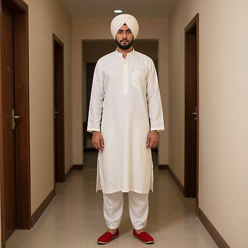 Man in Turban and Red Shoes