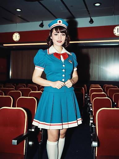 Woman in Retro Cinema Usherette Costume