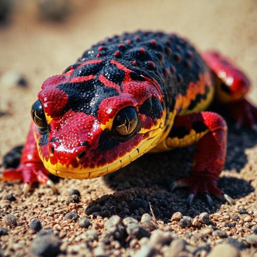Close-up of Fire Salamander on Rocky Ground
