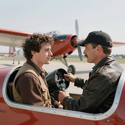 Vintage Aircraft Cockpit Adventure Scene
