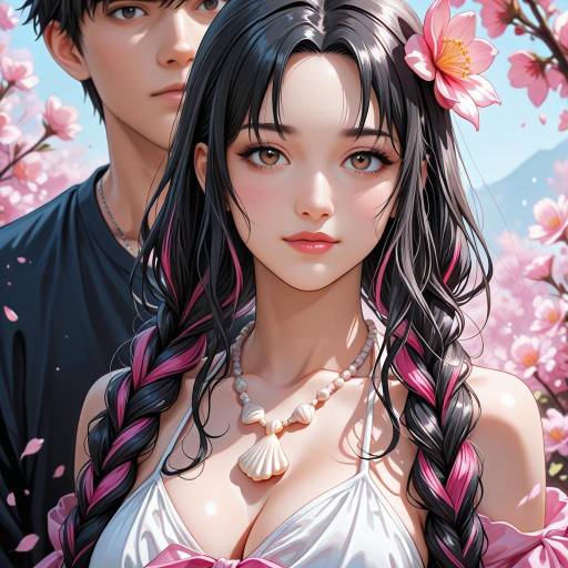 Whimsical Portrait of Kiara with Flowers