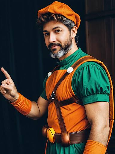 Man in Michelangelo 1987 Cosplay Costume
