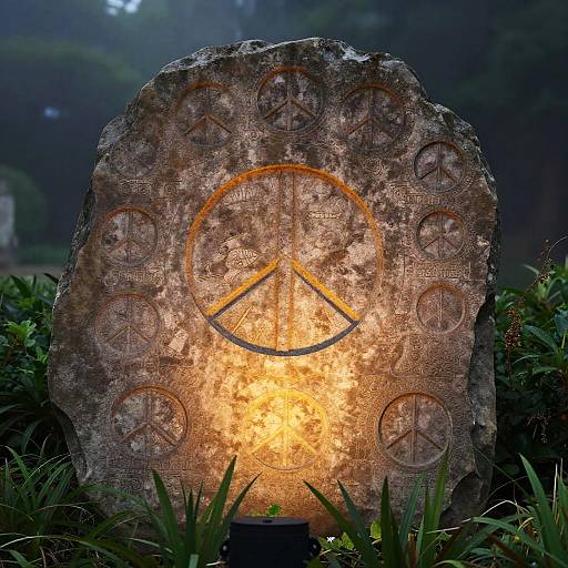 Ancient Peace Symbols on Stone Tablets