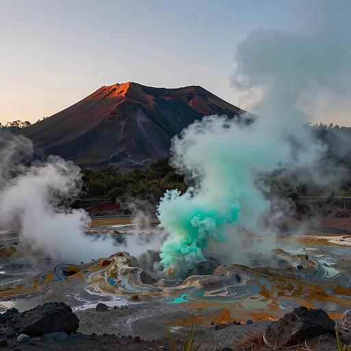 Vivid Abstract Volcanic Summit Scene