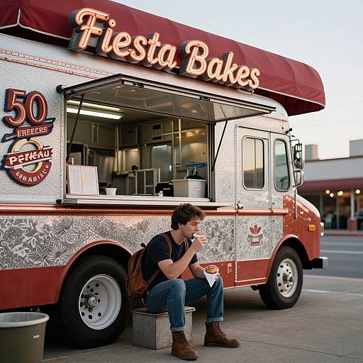 Nostalgic Vintage Food Truck Scene
