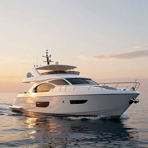 Sleek Modern Yacht at Golden Hour