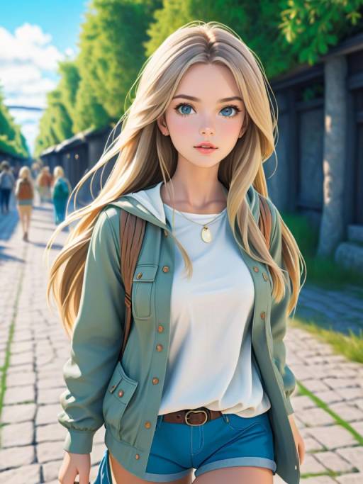 Photo Realistic Portrait of Travel-Ready Woman