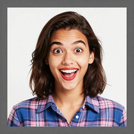 Bright Portrait of Surprised Woman