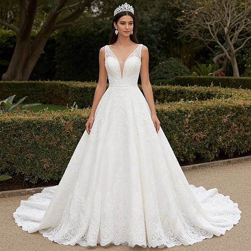 Elegant Bridal Ensemble in Garden