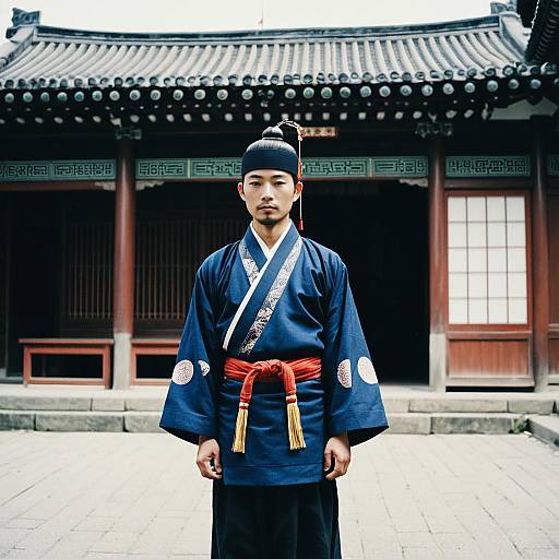 Asian Man in Traditional Yuta Costume