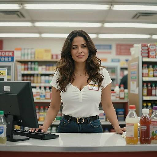 Candid Shot of Salma Hayek at Store