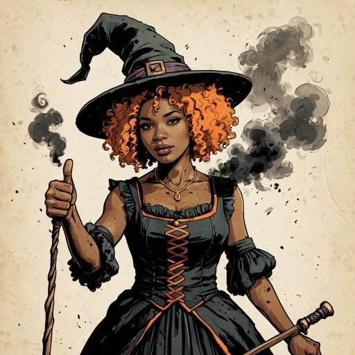 Surprised Witch on a Mountain Top