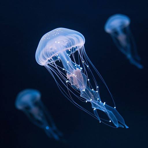 Ethereal Jellyfish Weaving Luminescent Math