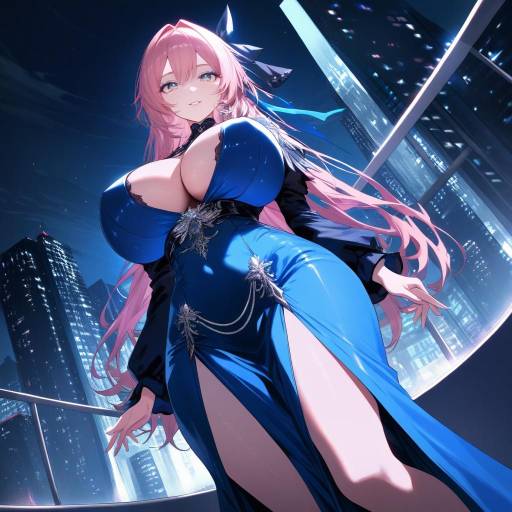Ultra-Detailed Anime Girl in City Night
