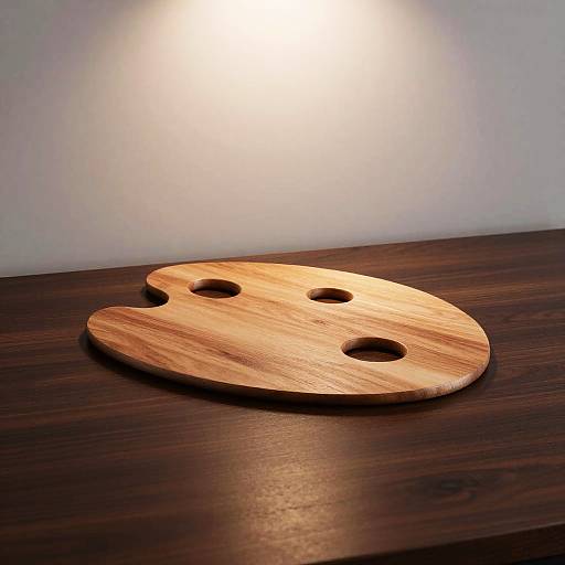 Photorealistic Cherry Wood Paint Palette