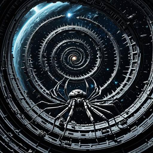 H.R. Giger Style Space Battle with Arachnid Warships H.R. Giger Style Space Battle with Arachnid Warships