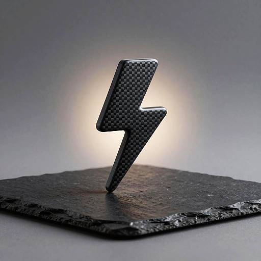 Matte Black Carbon Fiber Lightning Bolt