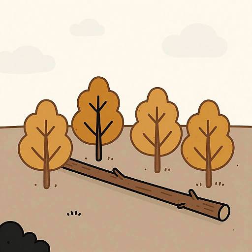 Minimalist Autumn Forest Illustration