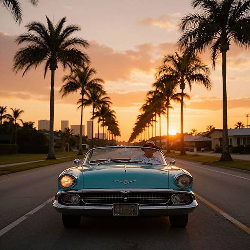 Retro Florida Man in Convertible