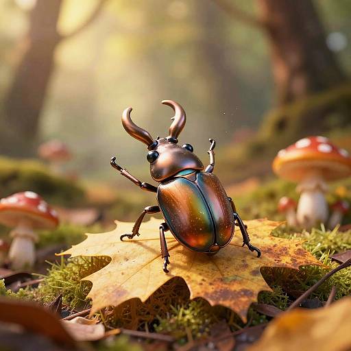 Glossy Bronze Solar Stag Beetle Sprite
